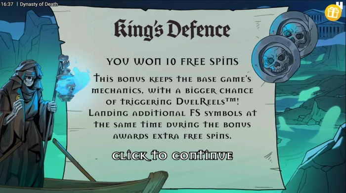 Dynasty of Death – uruchomienie Free Spins King's Defence